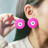 Round spray painted earrings 12mm snap button Resin earrings candy colored female