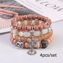 Acrylic Bohemian style bracelet set, elephant butterfly pendant, photography jewelry, accessories