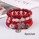 Acrylic Bohemian style bracelet set, elephant butterfly pendant, photography jewelry, accessories