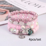 Acrylic Bohemian style bracelet set, elephant butterfly pendant, photography jewelry, accessories
