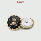 Rhinestone Metal 12MM Snap buttons Little Bear Rose Sun Bee