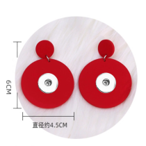 Round spray painted earrings 20mm snap button Resin earrings for women