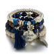 Bohemian Bracelet Women's Tassel Wings I LOVE YOU Pendant Tassel Multi layer Beaded Bracelet Set