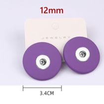 Round spray painted earrings 12mm snap button Resin earrings candy colored female