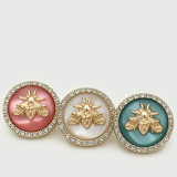 Little Bear Rose Sun Bee  rhinestone Metal 20MM Snap buttons