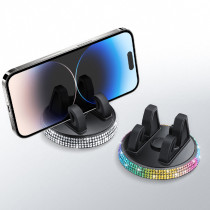 Diamond studded car phone holder for cute women, horizontal and vertical screens, center console, car navigation support bracket