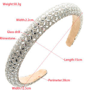 Harmony Hair Hoop Baroque Water Diamond Sponge Hair Ornament Fine Edge Outward Pressing Hair Headband Female