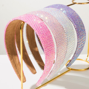 Full Diamond Wide Edge Headband Women's Shining Hair Accessories