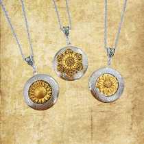 Golden Sunflower Lock Garden Wedding Maid Gifts Bohemian Necklace