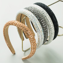 Harmony Hair Hoop Baroque Water Diamond Sponge Hair Ornament Fine Edge Outward Pressing Hair Headband Female