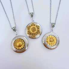 Golden Sunflower Lock Garden Wedding Maid Gifts Bohemian Necklace