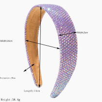 Full Diamond Wide Edge Headband Women's Shining Hair Accessories