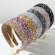 Colorful headband with pearls and full diamonds, Korean style super sparkling water drill bit headband hair accessory
