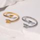 Stainless steel arrow opening ring women's 18k gold light luxury titanium steel jewelry