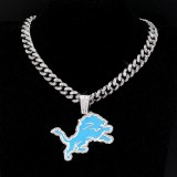 Hip hop trend diamond studded NFL football team Cuban chain sports necklace