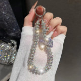 Diamond studded bow, mobile phone lanyard, chain, keychain, luggage accessories, phone case lanyard