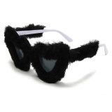 Glasses Plush Love Sunglasses Peach Heart Ball Party Funny Heart Sunglasses 1688