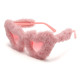 Glasses Plush Love Sunglasses Peach Heart Ball Party Funny Heart Sunglasses 1688