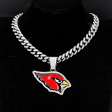 Hip hop trend diamond studded NFL football team Cuban chain sports necklace