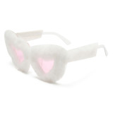 Glasses Plush Love Sunglasses Peach Heart Ball Party Funny Heart Sunglasses 1688