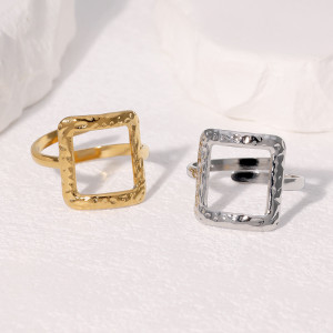 Titanium steel ring square opening gold-plated non fading 18k gold stainless steel bracelet