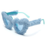 Glasses Plush Love Sunglasses Peach Heart Ball Party Funny Heart Sunglasses 1688