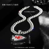 Hip hop trend diamond studded NFL football team Cuban chain sports necklace