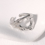 Stainless steel ring adjustable asymmetric French gold-plated ring for women without fading