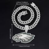 Hip hop trend diamond studded NFL football team Cuban chain sports necklace