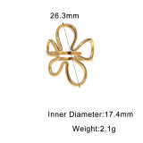 Titanium steel hollow flower ring, sweet and colorfast stainless steel ring for women