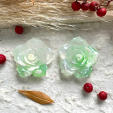 Sparkling Pink Rose Blossoms Resin 20mm snap button  DIY