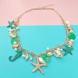 Beach Chain Conch Sea Star Shell Necklace Sweater Chain Lock Bone Chain
