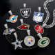 Hip hop trend diamond studded NFL football team Cuban chain sports necklace
