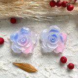 Sparkling Pink Rose Blossoms Resin 20mm snap button  DIY