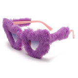Glasses Plush Love Sunglasses Peach Heart Ball Party Funny Heart Sunglasses 1688