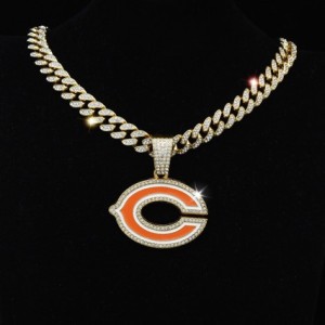 NFL Chicago Bears Cuban Chain Necklace Hip Hop Jewelry