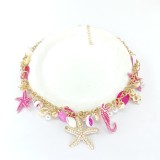 Beach Chain Conch Sea Star Shell Necklace Sweater Chain Lock Bone Chain