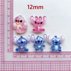 12mm snap button Glitter cartoon puppy resin