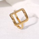 Titanium steel ring square opening gold-plated non fading 18k gold stainless steel bracelet