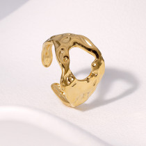 Stainless steel ring adjustable asymmetric French gold-plated ring for women without fading