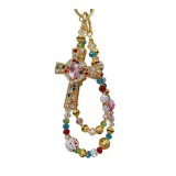 Heavy Industry Color Diamond Cross Phone Chain Bead Phone Hanging Rope Keychain Bag Chain