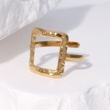 Titanium steel ring square opening gold-plated non fading 18k gold stainless steel bracelet