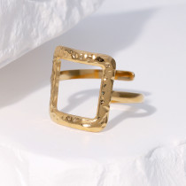 Titanium steel ring square opening gold-plated non fading 18k gold stainless steel bracelet