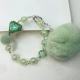 Rabbit Rabbit Hair Ball Mobile Phone Chain Green Love Handmade Beaded Bag Chain