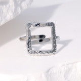 Titanium steel ring square opening gold-plated non fading 18k gold stainless steel bracelet