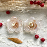 Sparkling Pink Rose Blossoms Resin 20mm snap button  DIY