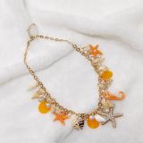 Beach Chain Conch Sea Star Shell Necklace Sweater Chain Lock Bone Chain