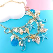 Beach Chain Conch Sea Star Shell Necklace Sweater Chain Lock Bone Chain