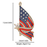 National flag pattern drip oil inlaid diamond brooch, women's five pointed star butterfly brooch Independence Day