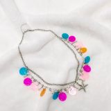 Beach Chain Conch Sea Star Shell Necklace Sweater Chain Lock Bone Chain